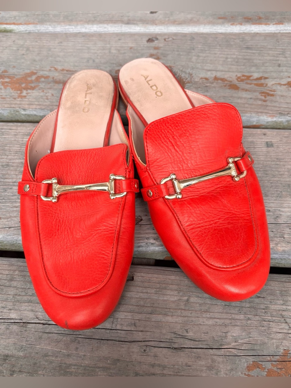 Aldo Slip On Flats - Orange/Red Colour - Size 7.5